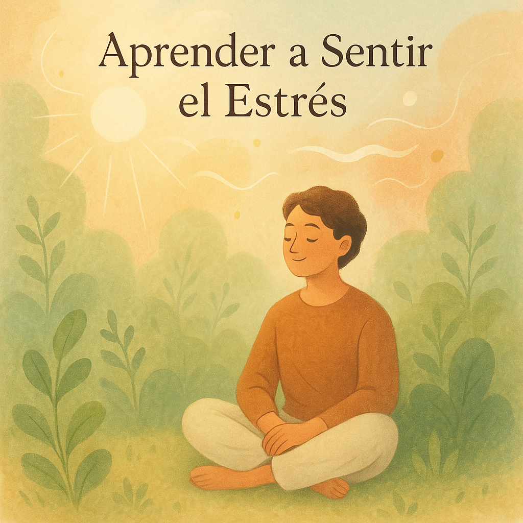 Persona sentada en calma en un entorno natural, representando la gestión consciente del estrés y el equilibrio emocional.